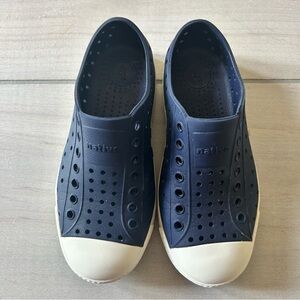 Native Kids Navy and White Slip-On Shoes